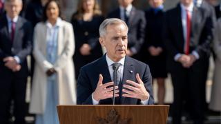 The new Canadian Prime Minister, Mark Carney, delivers a speech this Friday.