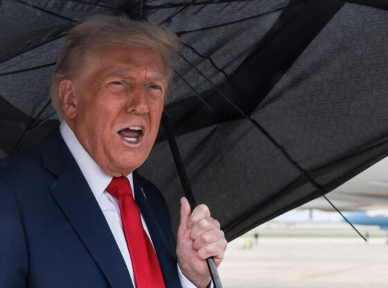 U.S. President Trump boards Air Force One as he departs for Israel, at Joint Base Andrews