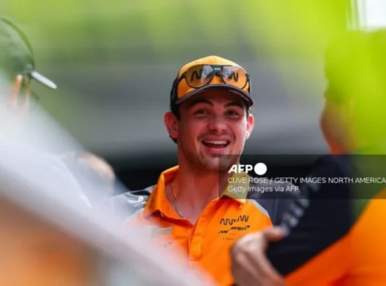 Mexico's Pato O'Ward and the Arrow McLaren IndyCar team watch in the Paddock during previews before the United States F1 Grand Prix at Circuit of the Americas on October 16.