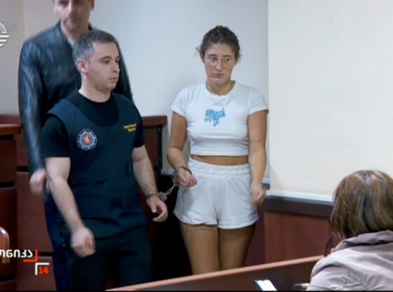 Bella May Culley, 18, from Billingham, County Durham, seen in court in Tbilisi after she was detained at at the citys airport ion suspicion of carrying 14kg of cannabis, which could lead to 20 years in jail or even a life sentence, according to Georgias Interior Ministry.