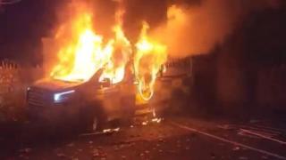 Protesters even burned a police car this week in protests in Dublin.