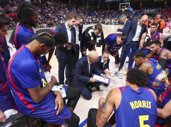 The Barça coach, during a time-out against the Lithuanians