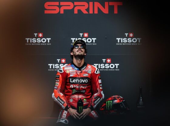 Pecco Bagnaia, after winning the Sprint race